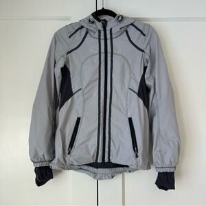Lululemon Downtime Jacket Grey Wee Stripe Hooded - Women’s Size 4